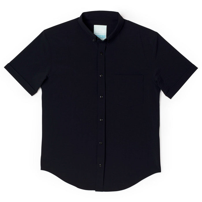 RSVLTS RSVLTS Anthracite _ Stretch Seersucker Short Sleeve Shirt