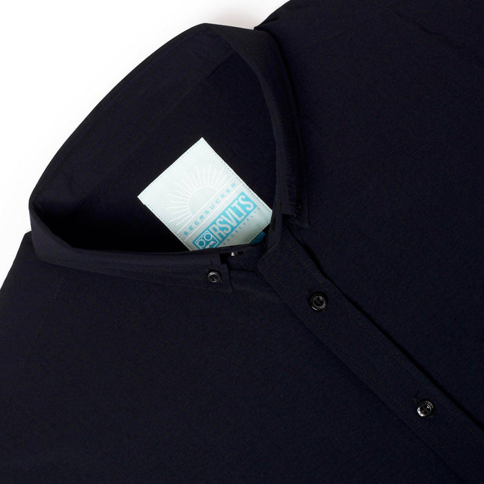 RSVLTS RSVLTS Anthracite _ Stretch Seersucker Short Sleeve Shirt