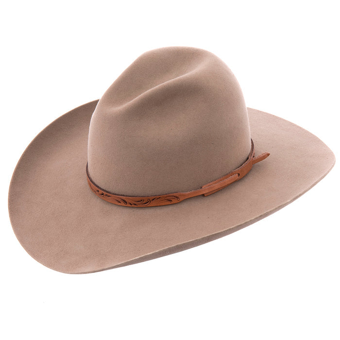 ANTIQUE BROWN SLINGSHOT CARVED HAT BAND