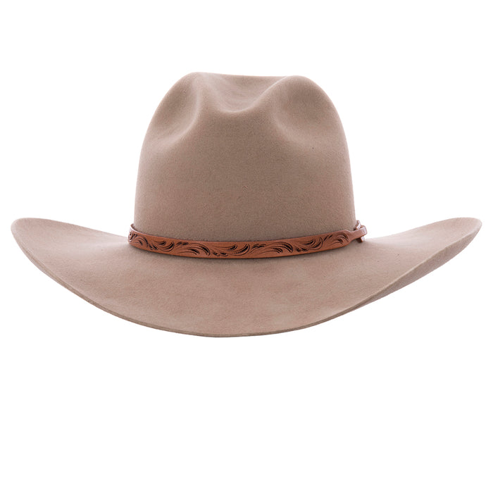 ANTIQUE BROWN SLINGSHOT CARVED HAT BAND