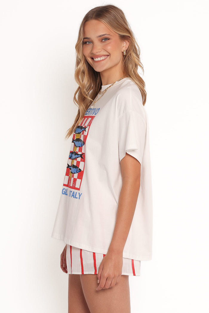 Petal and Pup USA SETS Aperitivo Tee Set - White Red Aperitivo