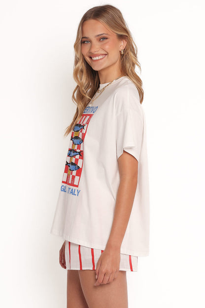 Petal and Pup USA SETS Aperitivo Tee Set - White Red Aperitivo