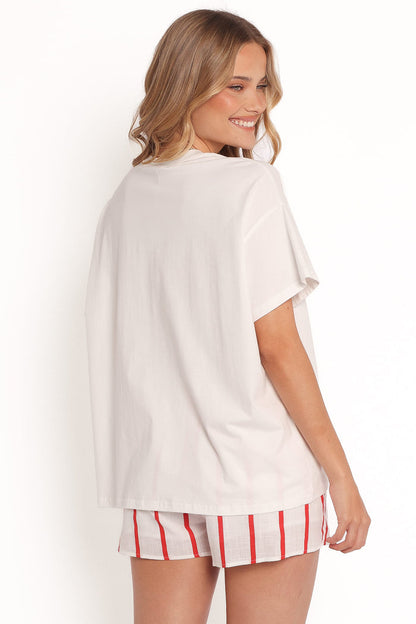 Petal and Pup USA SETS Aperitivo Tee Set - White Red Aperitivo