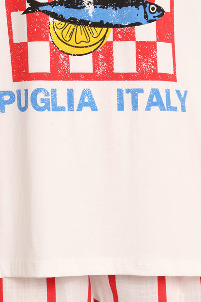 Petal and Pup USA SETS Aperitivo Tee Set - White Red Aperitivo