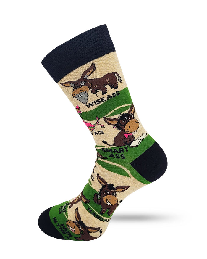 Asses - Smart, Dumb, Kick, Bad, Tight, Wise, Etc - Men's Novelty Crew Socks