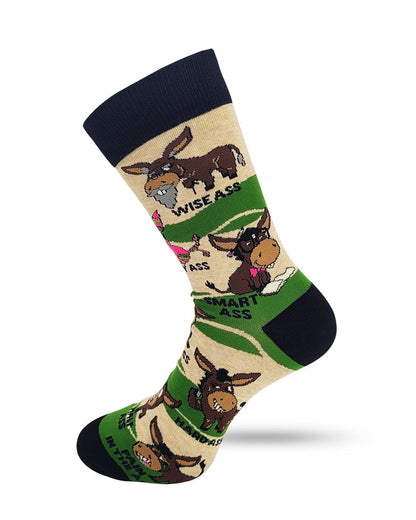 Asses - Smart, Dumb, Kick, Bad, Tight, Wise, Etc - Men's Novelty Crew Socks