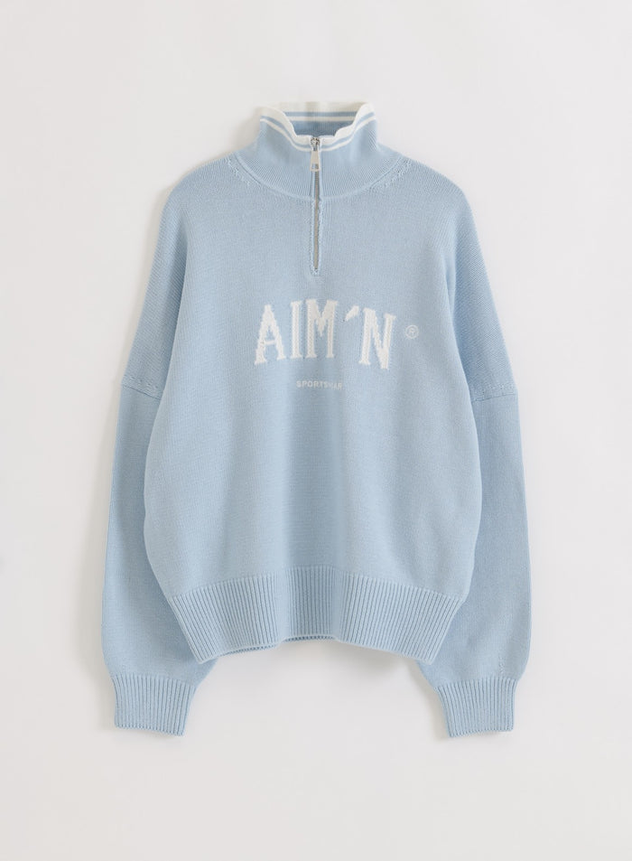 Aura College Knitted Half Zip