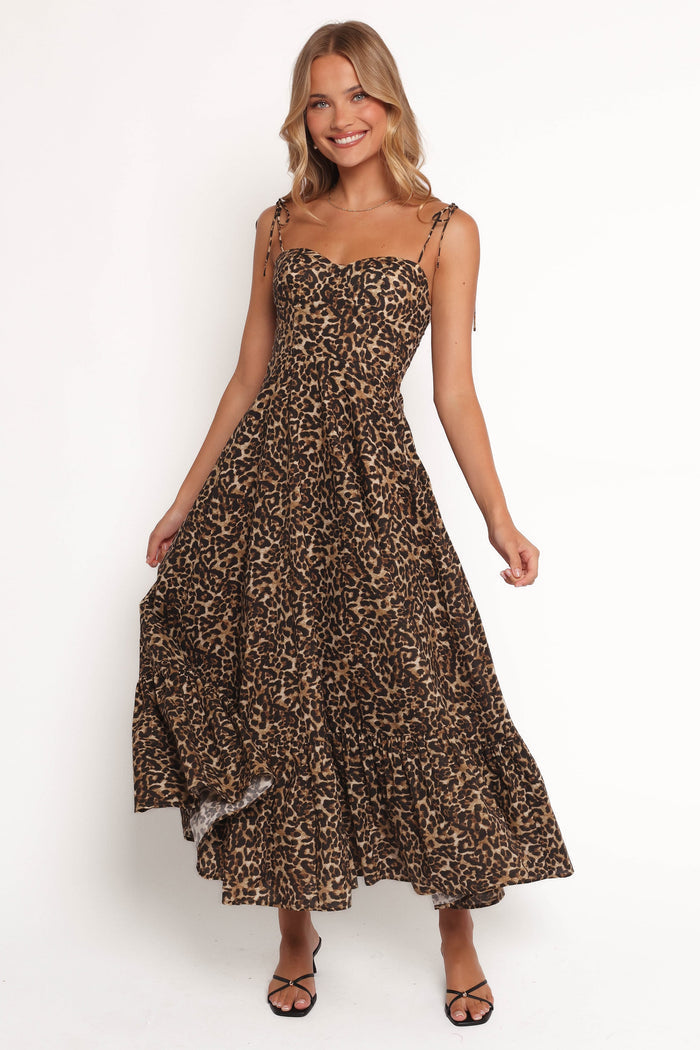Petal and Pup USA DRESSES Ayana Midi Dress - Leopard (Hold for Rack)