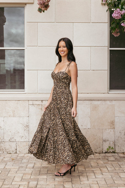 Petal and Pup USA DRESSES Ayana Midi Dress - Leopard (Hold for Rack)