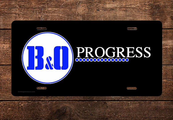 Baltimore & Ohio (B&O) Stencil Logo License Plate