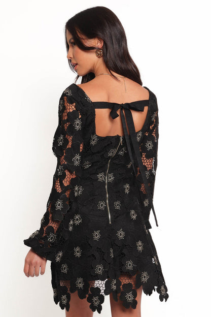 Petal and Pup USA DRESSES Bardley Long Sleeve Mini Dress - Black