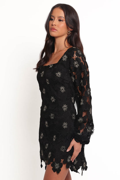 Petal and Pup USA DRESSES Bardley Long Sleeve Mini Dress - Black