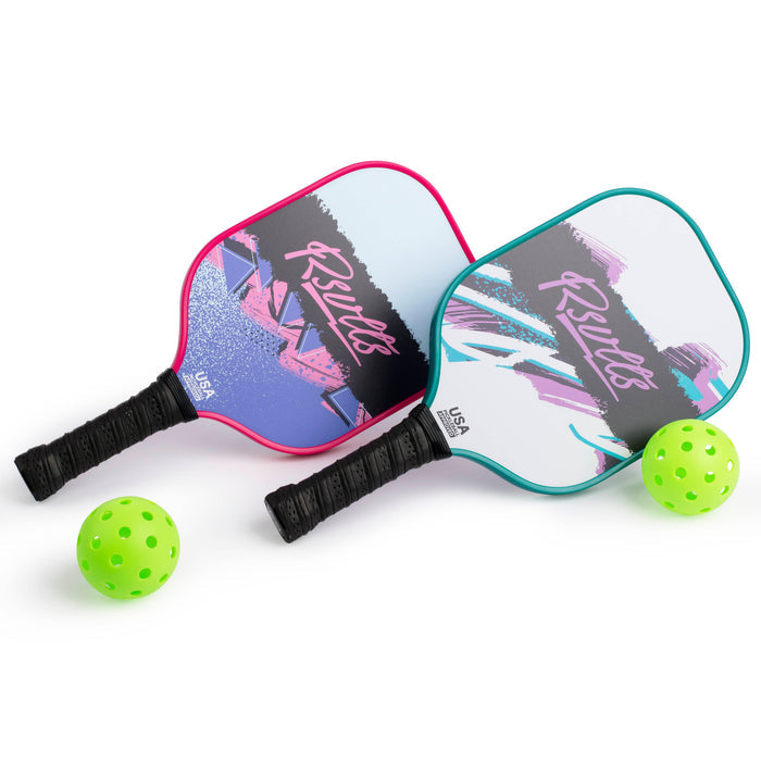RSVLTS RSVLTS® Breakfast Balls Pickleball Collection "Pink Teal" _ Pickleball Paddle Set Breakfast Balls Pickleball Collection "Pink Teal" _ Pickleball Paddle Set