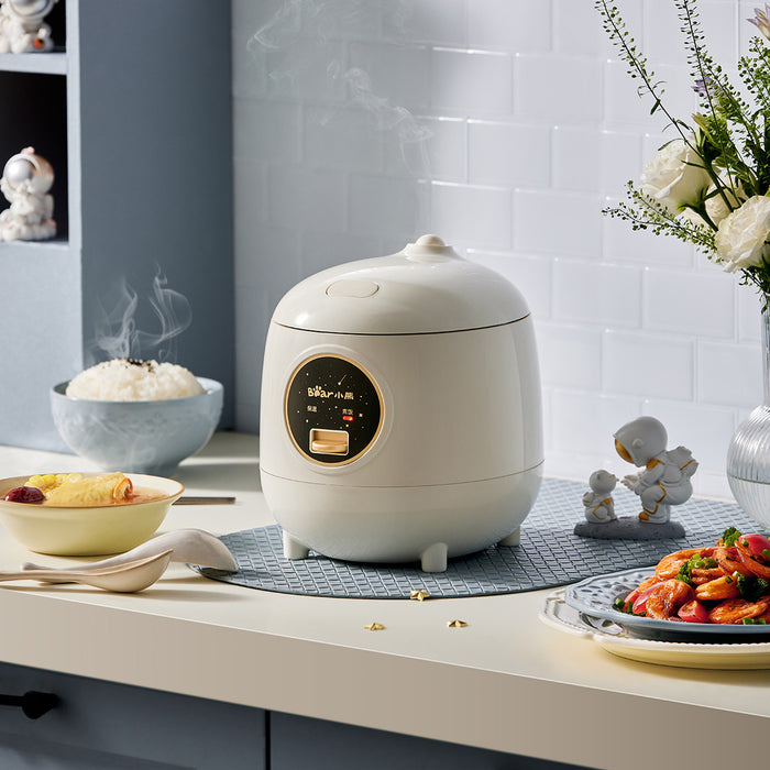BEAR 1.2L Rice Cooker, Mini Rice Cooker with non-stick Inner Pot, Compact & Portable (DFB-B12W1)