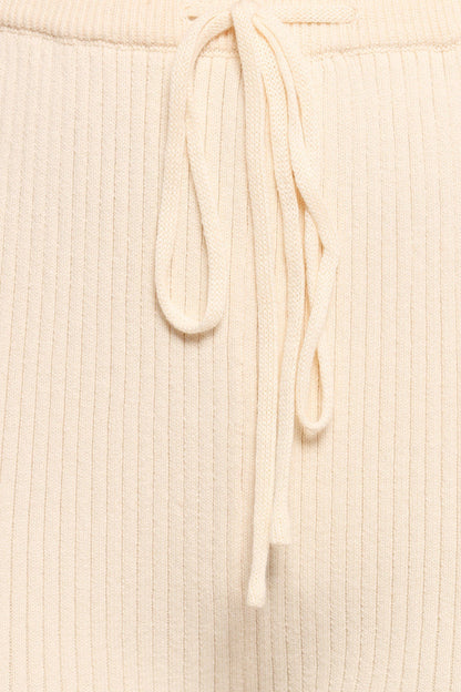 Petal and Pup USA BOTTOMS Beeba Ribbed Knit Pants - Cream