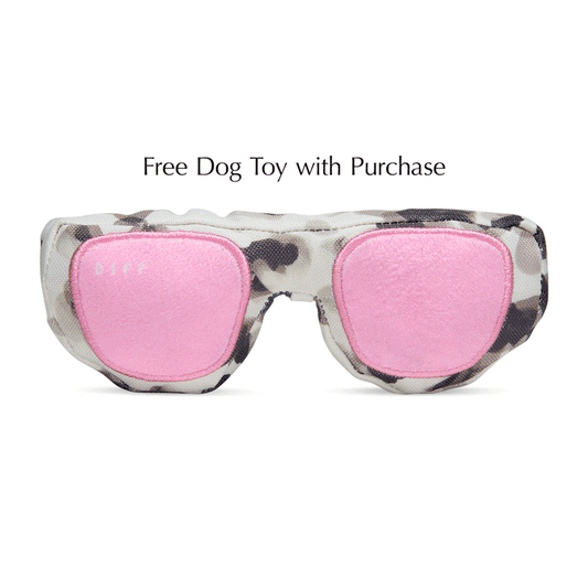 diff eyewear x pupbox sunglasses with pup toy