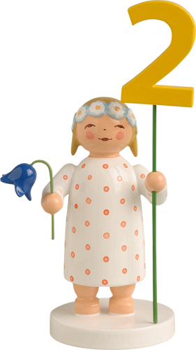 Birthday / Anniversary Marguerite Angel with One Set of Numbers - Red (Peach) / Retired 2026