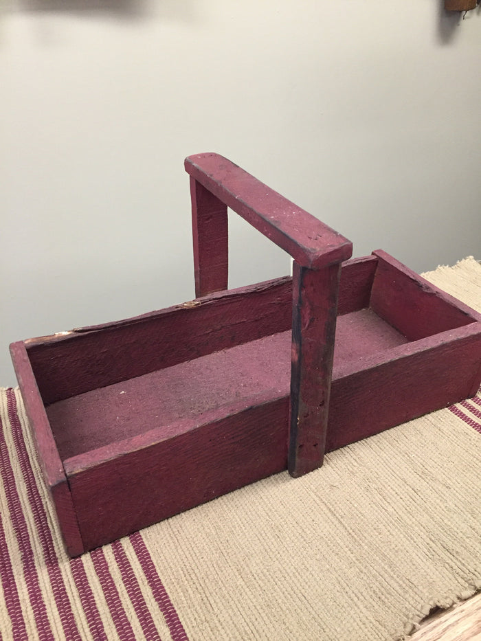 Burgundy Wood Tote Box Large