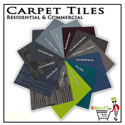 Carpet Tile Residential and Commercial Includes Adhesive Tabs ebuystt