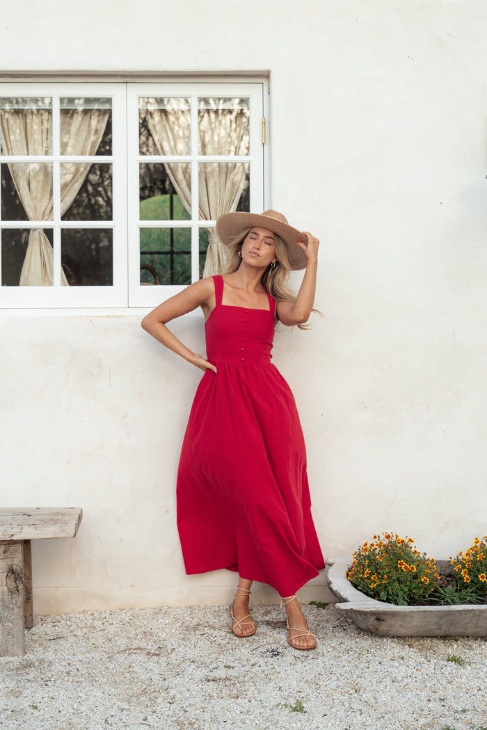 Petal and Pup USA DRESSES Caty Maxi Dress - Red
