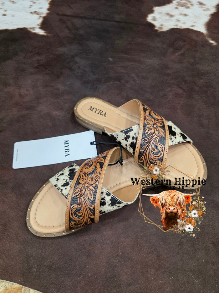 Chappy Western Hand-Tooled Sandals