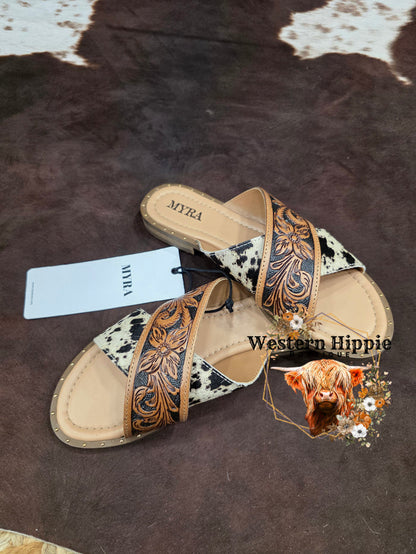 Chappy Western Hand-Tooled Sandals