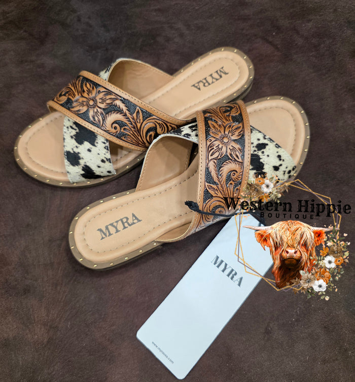 Chappy Western Hand-Tooled Sandals