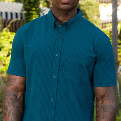 RSVLTS RSVLTS Chesapeake Bay _ Stretch Seersucker Short Sleeve Shirt