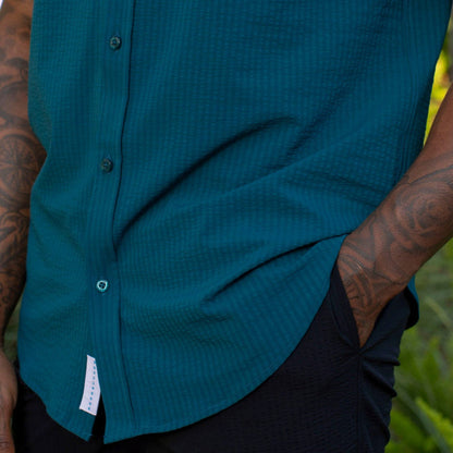 RSVLTS RSVLTS Chesapeake Bay _ Stretch Seersucker Short Sleeve Shirt
