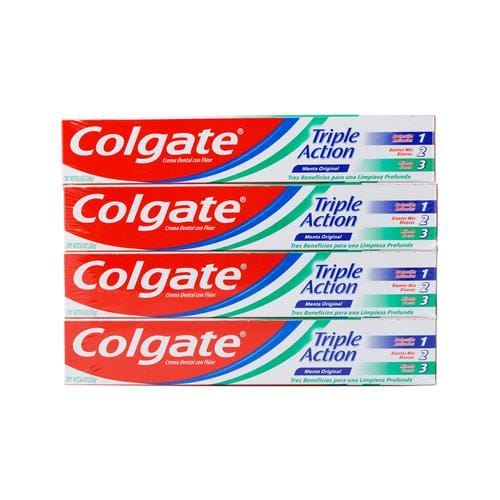 Colgate TripleAction Toothpaste 4 units/237 ml/ 8oz The triple-clean feeling of Colgate Triple Original Mint Action Toothpaste will keep you smiling all day-380393 ebuystt