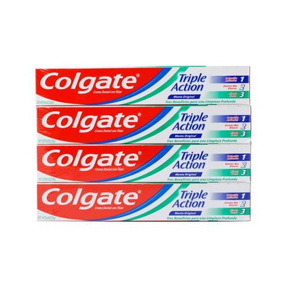 Colgate TripleAction Toothpaste 4 units/237 ml/ 8oz The triple-clean feeling of Colgate Triple Original Mint Action Toothpaste will keep you smiling all day-380393 ebuystt