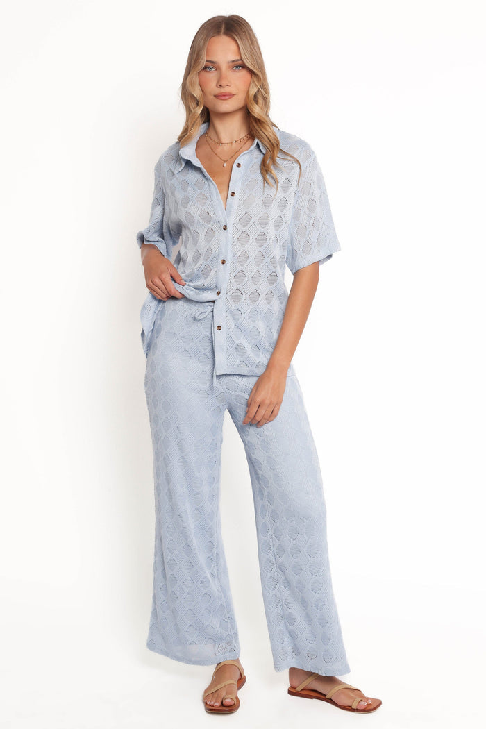 Petal and Pup USA TOPS Cora Knit Shirt - Blue