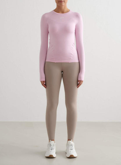 aim'n pink Cotton Candy Soft Basic Long Sleeve top with raglan sleeves and a slim fit.
