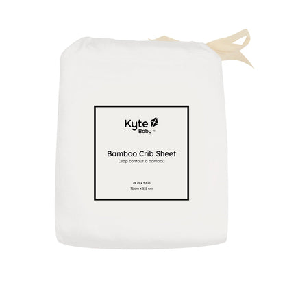 Cloud White Kyte Baby standard Crib Sheet in bag
