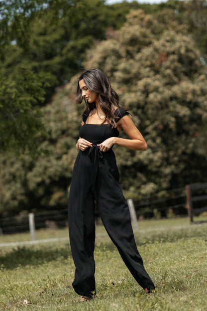 Petal and Pup USA PLAYSUITS Crosby Jumpsuit - Black (Hold for Rack)