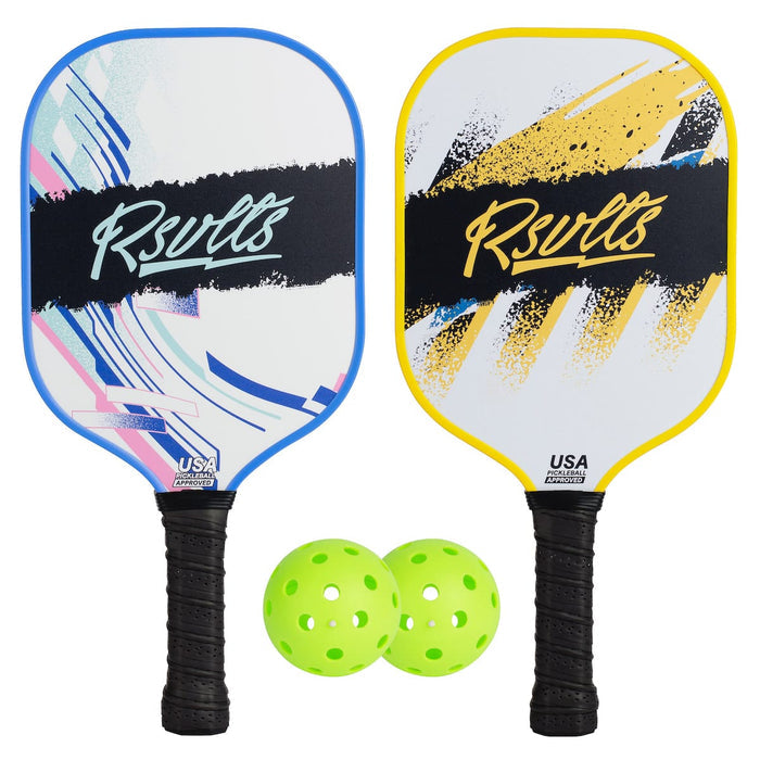 RSVLTS RSVLTS® Breakfast Balls Pickleball Collection "Blue Yellow" _ Pickleball Paddle Set Breakfast Balls Pickleball Collection "Blue Yellow" _ Pickleball Paddle Set