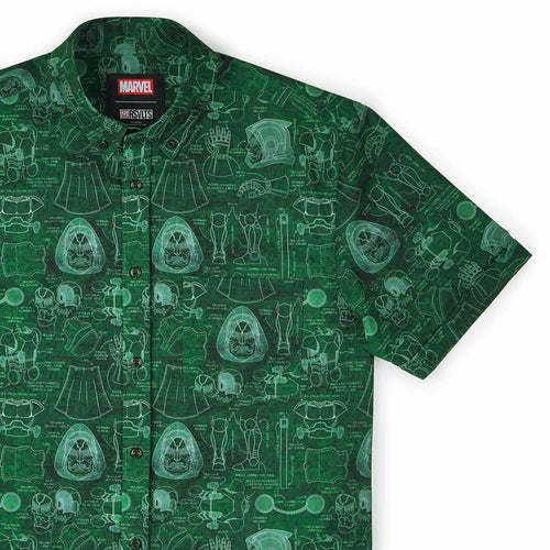 RSVLTS XS Marvel Short Sleeve Shirt Dr. Doom "Doom-prints" – KUNUFLEX Short Sleeve Shirt Dr. Doom "Doom-prints" – KUNUFLEX Short Sleeve Shirt