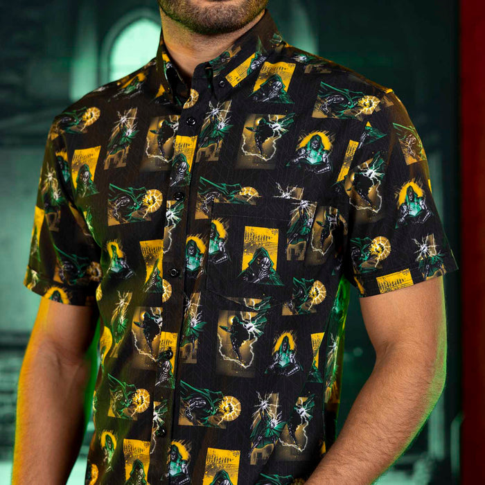 RSVLTS Marvel Short Sleeve Shirt Doctor Doom "Shock Doc" – KUNUFLEX Short Sleeve Shirt Doctor Doom "Shock Doc" – KUNUFLEX Short Sleeve Shirt