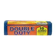 Double Duty Garbage Bag Jumbo -  is the ultimate high density, dual-purpose bag that’s ideal for solving problems from your toughest waste disposal tasks to carrying or storing your heavy loads - 60945612622 Pie's Variety Store