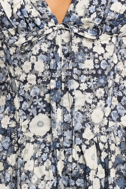Petal and Pup USA DRESSES Elara Mini Dress - Navy Daisy