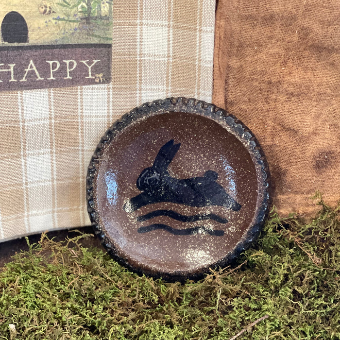 Extra Small Stretching Bunny Plate Pottery