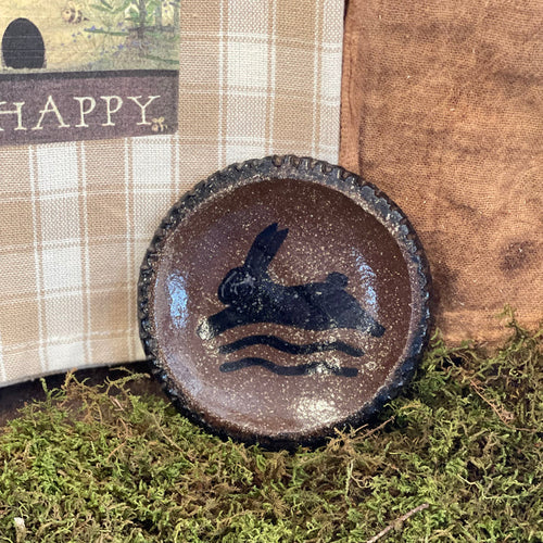 Extra Small Stretching Bunny Plate Pottery