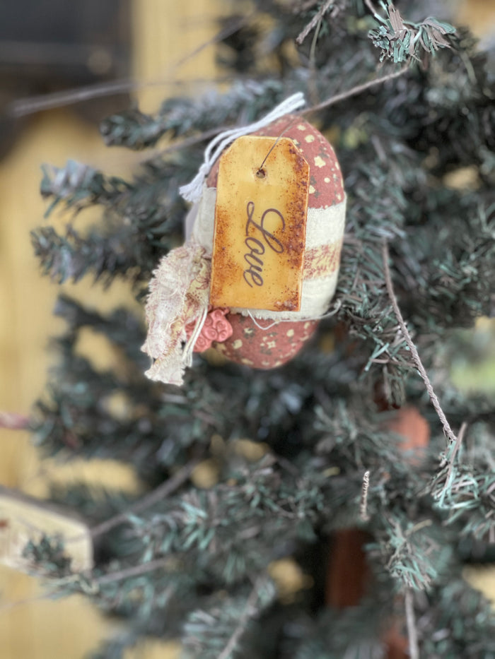 Fabric Egg W/ Hanging Wax Tag