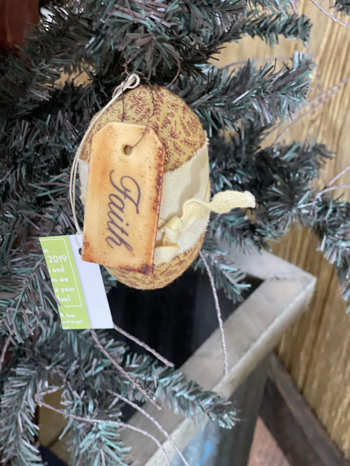 Fabric Egg W/ Hanging Wax Tag