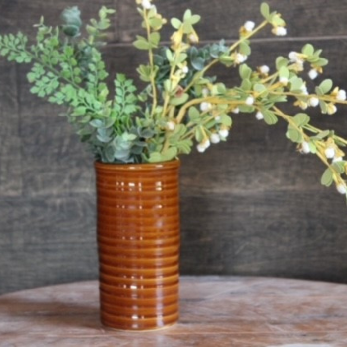 Farmhouse Ridges Short Vase - Cider