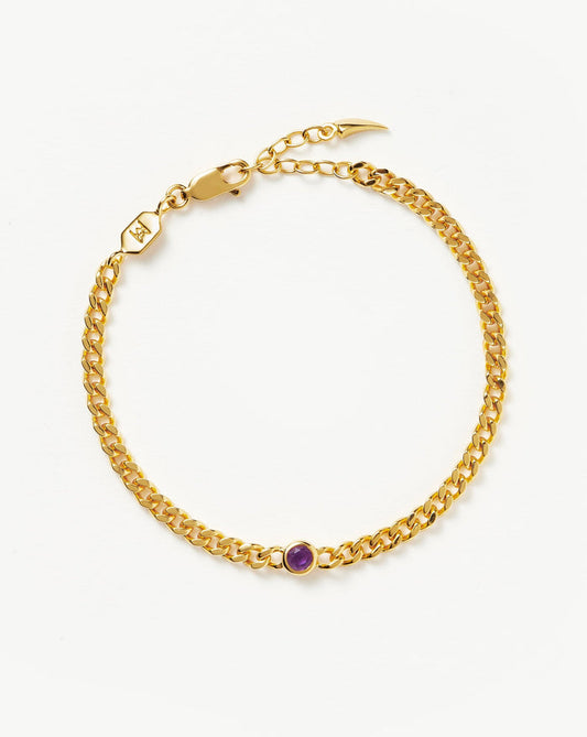 Birthstone Chain Bracelet - February | 18ct Gold Plated Vermeil/Amethyst Bracelets Missoma