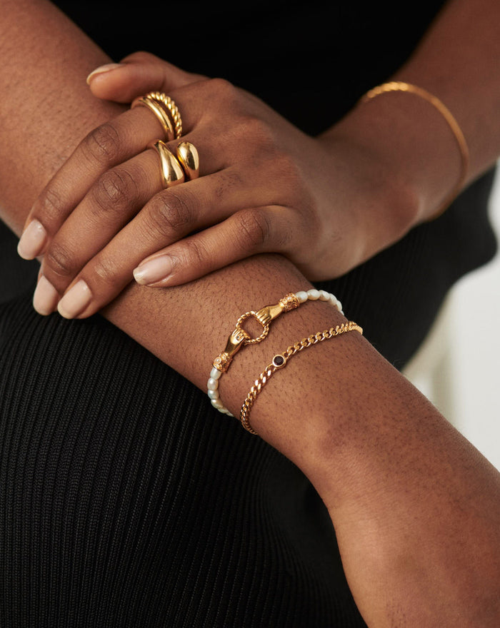 Birthstone Chain Bracelet - February | 18ct Gold Plated Vermeil/Amethyst Bracelets Missoma
