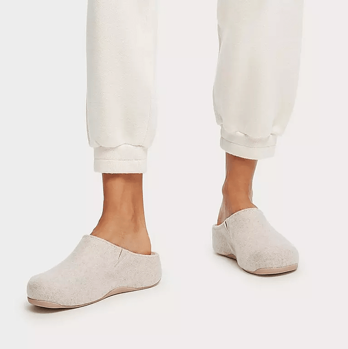 Fitflop Shuv Felt Clogs - Ivory - Dotique - Fitflop