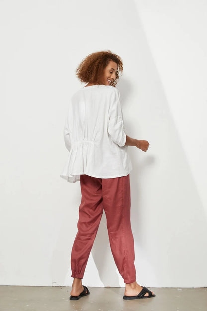 Foil 2584 White Elastic Gather Top Back | Dotique
