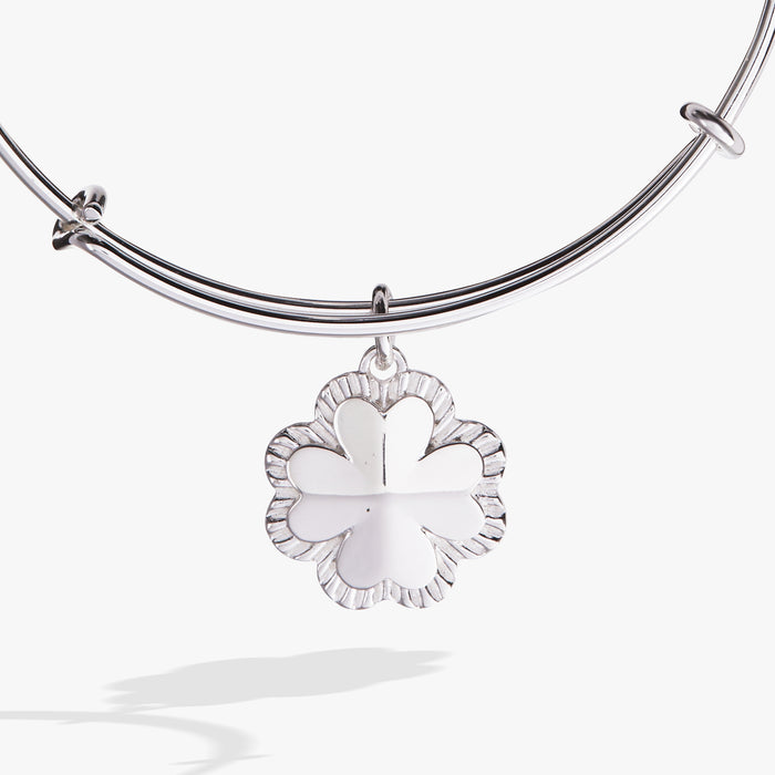 Four-Leaf Clover Charm Bangle